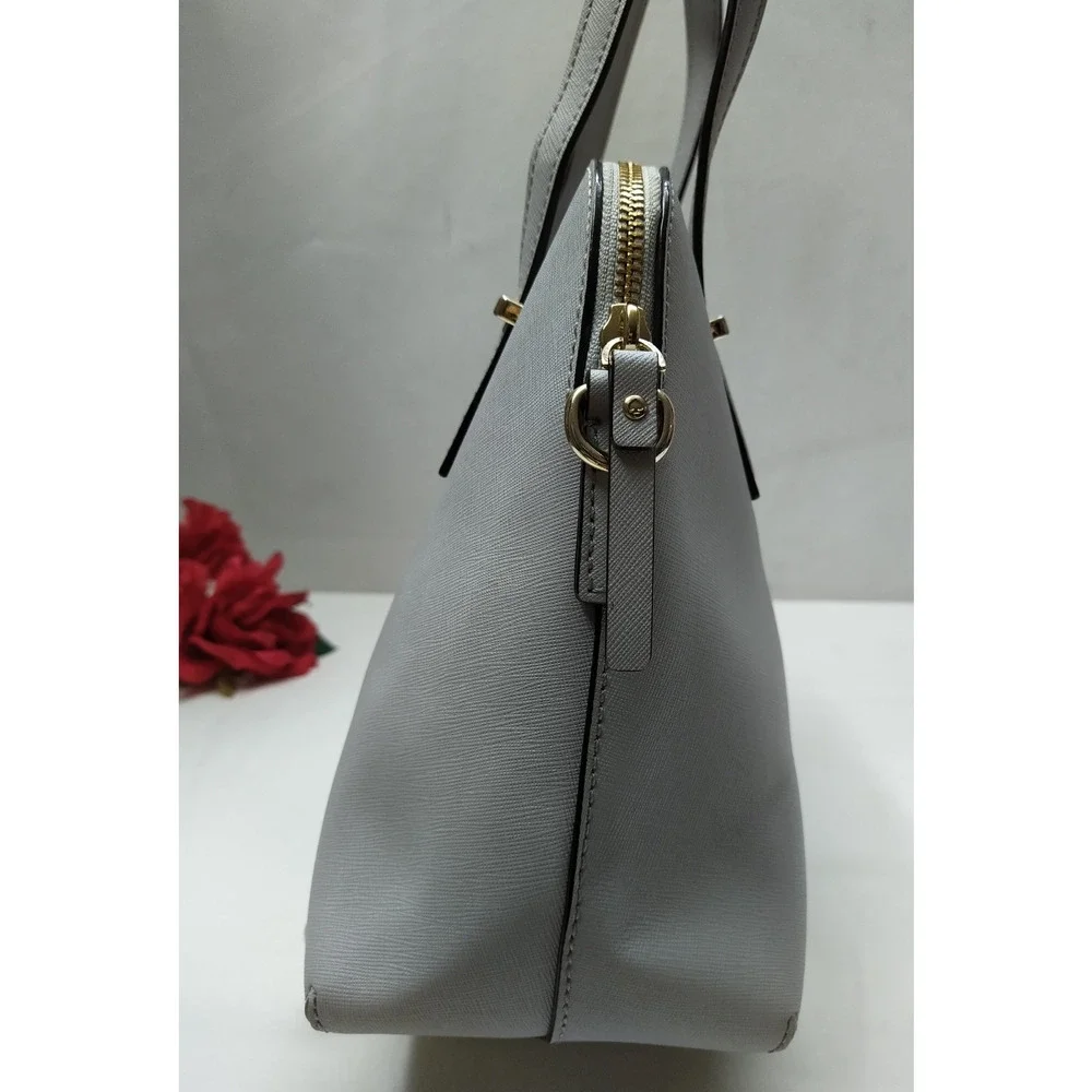 Kate Spade New York Light Blue Leather Dome Double Handles Zipper Satchel Bag